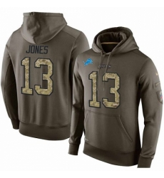 NFL Nike Detroit Lions 13 TJ Jones Green Salute To Service Mens Pullover Hoodie