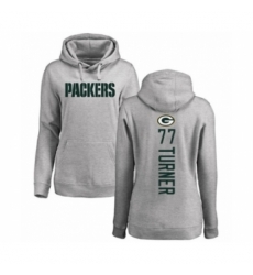 Football Womens Green Bay Packers 77 Billy Turner Ash Backer Hoodie