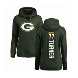 Football Womens Green Bay Packers 77 Billy Turner Green Backer Hoodie