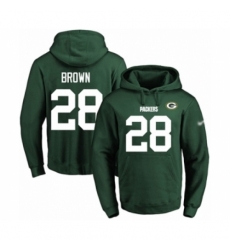 Football Mens Green Bay Packers 28 Tony Brown Green Name Number Pullover Hoodie