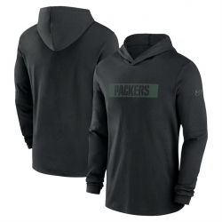 Men Green Bay Packers Black Sideline Performance Hoodie