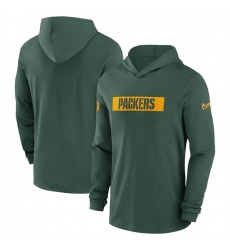 Men Green Bay Packers Green Sideline Performance Hoodie