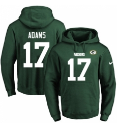 NFL Mens Nike Green Bay Packers 17 Davante Adams Green Name Number Pullover Hoodie