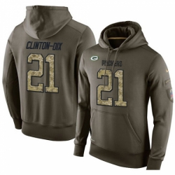 NFL Nike Green Bay Packers 21 Ha Ha Clinton Dix Green Salute To Service Mens Pullover Hoodie