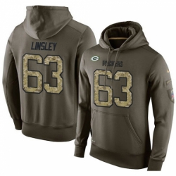 NFL Nike Green Bay Packers 63 Corey Linsley Green Salute To Service Mens Pullover Hoodie