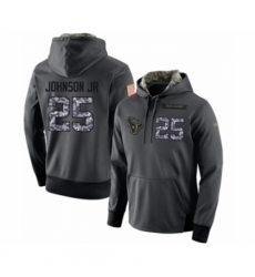 Football Mens Houston Texans 25 Duke Johnson Jr Stitched Black Anthracite Salute to Service Player Performance Hoodie