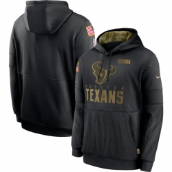 Men Houston Texans Nike 2020 Salute to Service Sideline Performance Pullover Hoodie Black