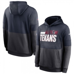 Men Houston Texans Nike Sideline Impact Lockup Performance Pullover Hoodie Navy Charcoal