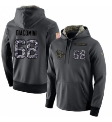 NFL Mens Nike Houston Texans 68 Breno Giacomini Stitched Black Anthracite Salute to Service Player Performance Hoodie