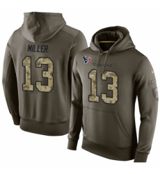 NFL Nike Houston Texans 13 Braxton Miller Green Salute To Service Mens Pullover Hoodie