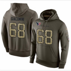 NFL Nike Houston Texans 68 Breno Giacomini Green Salute To Service Mens Pullover Hoodie