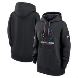 Women Indianapolis Colts Black 2024 Crucial Catch Club Pullover Hoodie