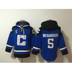 Men Indianapolis Colts 5 Anthony Richardson Blue Ageless Must Have Lace Up Pullover Hoodie