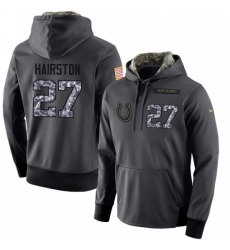 NFL Mens Nike Indianapolis Colts 27 Nate Hairston Stitched Black Anthracite Salute to Service Player Performance Hoodie