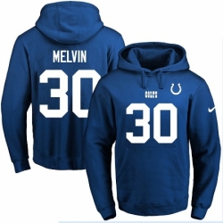 NFL Mens Nike Indianapolis Colts 30 Rashaan Melvin Royal Blue Name Number Pullover Hoodie