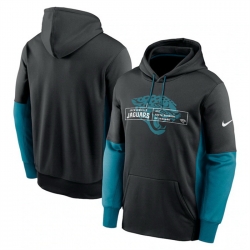 Men Jacksonville Jaguars Black Color Block Fleece Performance Pullover Hoodie