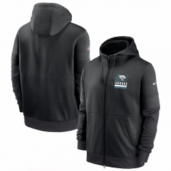 Men Jacksonville Jaguars Nike Sideline Impact Lockup Performance Full Zip Hoodie Black