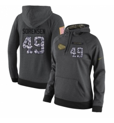 NFL Womens Nike Kansas City Chiefs 49 Daniel Sorensen Stitched Black Anthracite Salute to Service Player Performance Hoodie