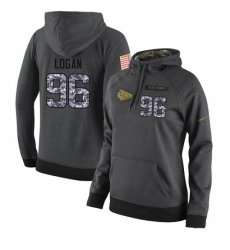 NFL Womens Nike Kansas City Chiefs 96 Bennie Logan Stitched Black Anthracite Salute to Service Player Performance Hoodie