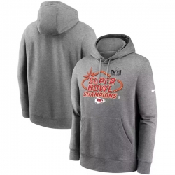 Men Kansas City Chiefs Gray Super Bowl LVIII Champions Locker Room Trophy Collection Club Pullover Hoodie