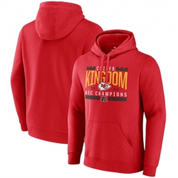 Men Kansas City Chiefs Red 2023 AFC Champions Hometown Pullover Hoodie