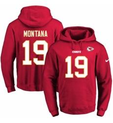 NFL Mens Nike Kansas City Chiefs 19 Joe Montana Red Name Number Pullover Hoodie