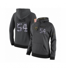 Football Womens Los Angeles Rams 54 Bryce Hager Stitched Black Anthracite Salute to Service Player Performance Hoodie