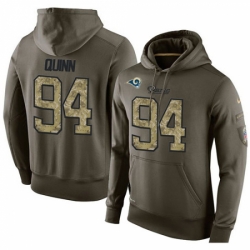 NFL Nike Los Angeles Rams 94 Robert Quinn Green Salute To Service Mens Pullover Hoodie