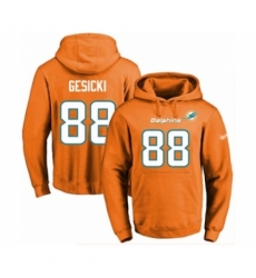 Football Mens Miami Dolphins 88 Mike Gesicki Orange Name Number Pullover Hoodie