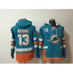 Men Nike Miami Dolphins Dan Marino 13 NFL Winter Thick Hoodie