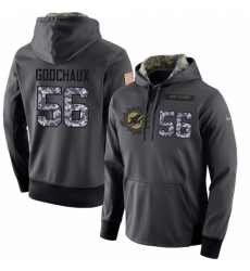 NFL Mens Nike Miami Dolphins 56 Davon Godchaux Stitched Black Anthracite Salute to Service Player Performance Hoodie