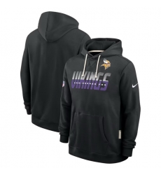 Men Minnesota Vikings Black Sideline Standard Issue Top Prospect Dri FIT Hoodie