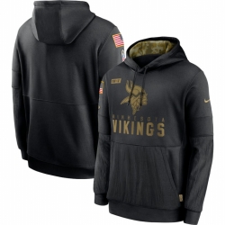 Men Minnesota Vikings Nike 2020 Salute to Service Sideline Performance Pullover Hoodie Black