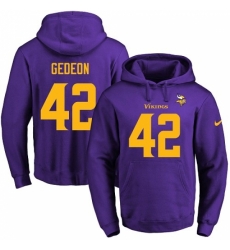 NFL Mens Nike Minnesota Vikings 42 Ben Gedeon PurpleGold No Name Number Pullover Hoodie