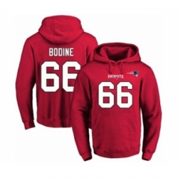 Football Mens New England Patriots 66 Russell Bodine Red Name Number Pullover Hoodie