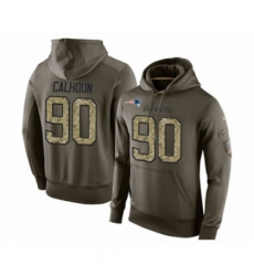 Football New England Patriots 90 Shilique Calhoun Green Salute To Service Mens Pullover Hoodie