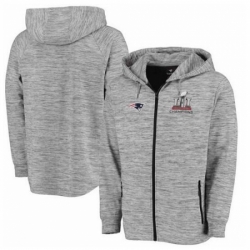 NFL New England Patriots Pro Line by Fanatics Branded Super Bowl LI Champions Left Tackle Space Dye Full Zip Hoodie Heathered Gray