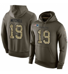 NFL Nike New England Patriots 19 Malcolm Mitchell Green Salute To Service Mens Pullover Hoodie