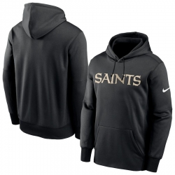 Men New Orleans Saints Nike Fan Gear Wordmark Performance Pullover Hoodie Black