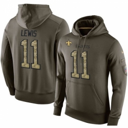 NFL Nike New Orleans Saints 11 Tommylee Lewis Green Salute To Service Mens Pullover Hoodie