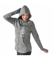 NFL New York Jets G III 4Her by Carl Banks Womens Recovery Full Zip Hoodie Heathered Gray