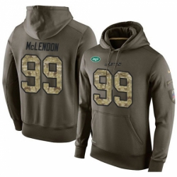 NFL Nike New York Jets 99 Steve McLendon Green Salute To Service Mens Pullover Hoodie