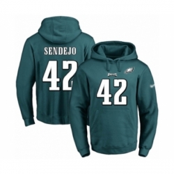 Football Mens Philadelphia Eagles 42 Andrew Sendejo Green Name Number Pullover Hoodie