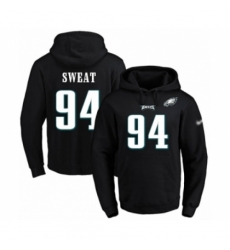 Football Mens Philadelphia Eagles 94 Josh Sweat Black Name Number Pullover Hoodie