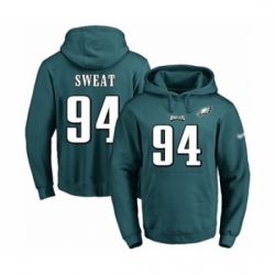 Football Mens Philadelphia Eagles 94 Josh Sweat Green Name Number Pullover Hoodie