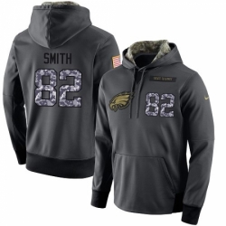 NFL Mens Nike Philadelphia Eagles 82 Torrey Smith Stitched Black Anthracite Salute to Service Player Performance Hoodie