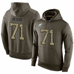 NFL Nike Philadelphia Eagles 71 Jason Peters Green Salute To Service Mens Pullover Hoodie