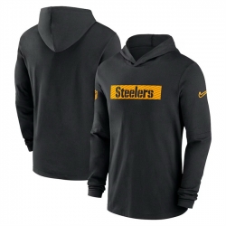 Men Pittsburgh Steelers Black Sideline Performance Hoodie