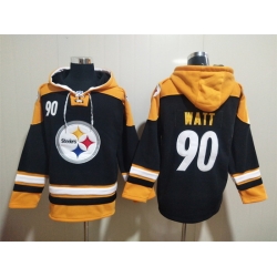 NFL Men Pittsburgh Steelers 90 T J Watt Stitched Hoodie II