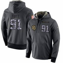 NFL Mens Nike Pittsburgh Steelers 91 Stephon Tuitt Stitched Black Anthracite Salute to Service Player Performance Hoodie